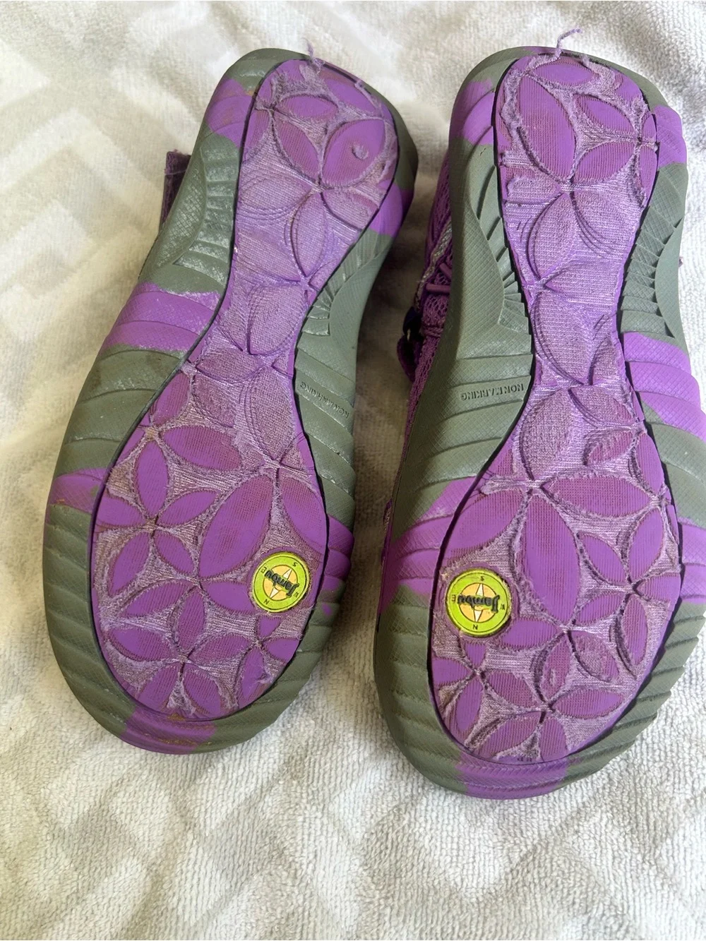 Jambu Purple and Green Girls' Mary Jane Sandals